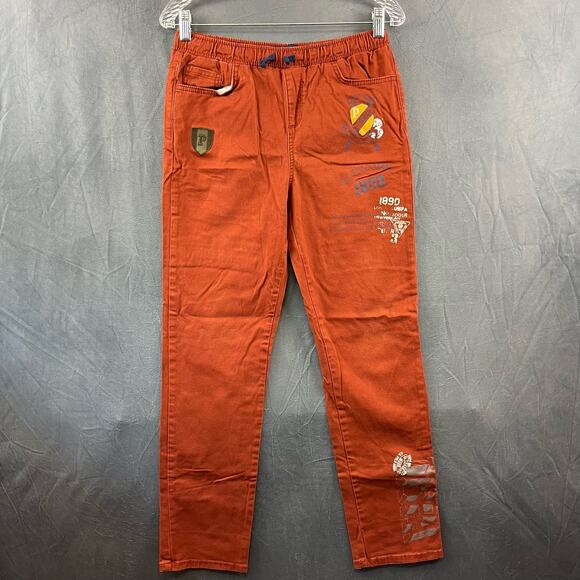 Vintage U.S Polo Assn. Pants Graphic Print Crest Stretchy Waist Skinny Boys XL - Picture 1 of 16
